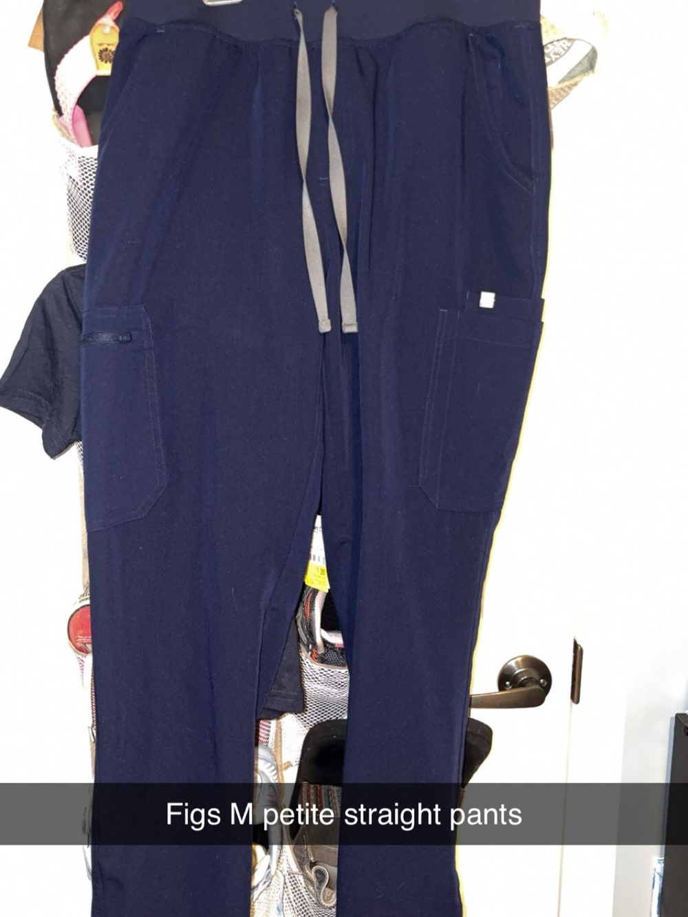 Figs Navy straight pants